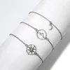 Chaîne de liaison 3PCS / Set Star Round Bracelet Mountain Boho Retro Cross-Border Bohemian National Wind Moon Moon FAWN22 à six points