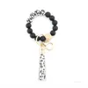 Fashion Silicone Bead Bracelets Beech Tassel Key Chain Pendant Leather Bracelet Women's Jewelry 14 Style T500606