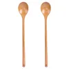 Spoons 2PCS Wooden Long Handle High Heat Resistanct Cooking Spoon Mixing Utensil For Kitchen Restaurant #h10