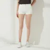 Wixra Summer White Solid Demin Shorts Button Pockets Street Style High Waist Casual Streetwear For Women 210719