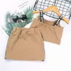 Children Summer Sets Casual Carta Strap Sólida Tops Patchwork Bodycon Skirt 2 Pcs Girl Boys Roupas 18m-6T 210629