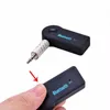 Universal 3,5 mm Bluetooth Car Kit A2DP Wireless FM Sändare Aux Audio Music Mottagare Adapter Handsfree med MIC för telefon MP3 Retail Box