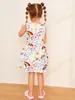 Toddler Girls Peter Pan Collar Cartoon Graphic Dress Hon