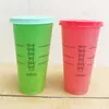 Star Bucks Термохромная пьющая пьющаяся Кубок пропивных изделий изменчивый пластиковый цвет соломинки PP Материалы стаканчиков