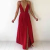 Elegant Beach Bridesmaid'S Ground Mopping Long Party Dresses Lady Sexy Low Cut Vestidos Solid Chiffon Backless Deep V Maxi Dress 210507