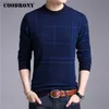 Coodrony Brand Sweater Spring Höst O-Neck Pull Homme Ull Pullover Striped Knitwear Mens Tröjor T-shirts C1048