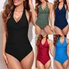 Trendy Kadınlar Monokini Baskı Mayo Lady Bikini Tel Ücretsiz Yüzme Takım Y220214