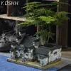 Maceta con lámpara Bonsai Decoración para cultivo de plantas verdes Balcón Micro Cerámica Escritorio Oficina Jardín Cerámica en maceta 210401