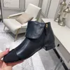 Itália marca design mulher inverno salto chunky botas femal lado zíper macio botas de couro de alta qualidade confortável sapatos casuais confortáveis