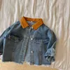 Spring Autumn Girls Boys Clothes Color Patchwork Casual Kids Jeans Jacket Baby Children's Outwear Denim Coat 2-7Y 211204