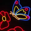 „Schmetterlinge verlieben sich in Blumen“-Schild, LED-Neonlichter, niedlicher Stil, Dekoration für Mädchenzimmer, Bar, kommerzielles Restaurant, öffentliche Plätze, 12 V, superhell