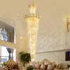 Modern Lüks LED Kristal Avizeler Altın Villalar Spiral Merdivenler Otel Lobisinde Lobi Restoran Sergi Salonu Satılık Merkezi Lambalar Droplights Aydınlatma