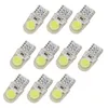 100 pièces Auto T10 bleu LED W5W 194 168 COB ampoule silice voiture Super lumineux tour côté plaque d'immatriculation lumière lampe DC 12V