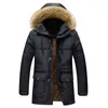 Homens jaqueta de inverno parkas casaco de pele colar de pele moda engrossar algodão aquecido lã casacos casuais tamanho grande 7xl 211119