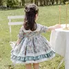 Cekcya sommar spanska blommig klänning barn Turkiet Lolita Princess bollklänning klänningar för baby Girls födelsedagsfest Vestidos 210615