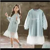 Robes de filles Mode Enfants Manches longues Vêtements en dentelle blanche Printemps Automne Vêtements pour adolescents Robe de bébé Sweat Robes Holwz Ikhxz