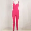 Free Summer Women's Fashion Sexy Blue Rose Red Black Spaghetti Bandage Bodycon Club Party Jumpsuit 210525