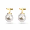 2022 New Men Women's Pearl Cufflinks Camisa Francesa Camisa Manga Cuff Links Botões De Moda Jóias Will e Sandy Novo