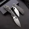 1pcs 2021 High End Pocket Folding Kniv D2 Stone Wash Drop Point TC4 Titanlegering + Kolfiberhandtag Fold Knives EDC-verktyg