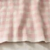 Sweet Pink Plaid 3pcs kostym Kvinnors Enstaka Loose Långärmad tröja med kort rem Hög midja Kjol 2PCS Set 210421