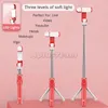 XT09S Selfie Piction с Fill Light Portable Удвоенная Stifd Stick Stathod State с дистанционным для iPhone смартфонов на открытом воздухе