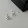 S Design 925 Sterling Rose Flower Stud dla kobiet Kolczyki Silver 925 Daily Fashion Jewelry