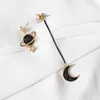 Korean version of the new stars moon dangles earrings female long tassel asymmetric earring fashion jewelry spot whole2093