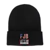 Unissex FJB let's Go Gorros de malha de inverno com estampa de Brandon e gorros despojados com punhos gorros com bandeira das eleições dos EUA bonés de caveira de malha sem abas anti Biden Trump 2024 fantasia