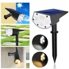 Rotatable Solar Powered Waterproof 20LED Lawn Lamp Outdoor Spotlight Garden Landscape Light - White