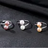 Cosya 100 925 Sterling Srebrne Regulowane Pink Freshwater Pearls High Carbon Diamond Wedding Połąk