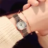 Gold Silver Stainless Sçoeless Moda Women Womens Diamond Luxury Ladies Wristwatches Small Charm Feminino Quartz Watch Presentes Clock3526996