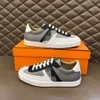 Toppkvalitet Casual Men Shoes Luxury Designer Sneaker äkta randig gummi ut Sole Leather Pointed Runner utomhus med låda är storlek 38-45 klpuy0003