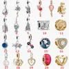 Fine jewelry Authentic 925 Sterling Silver Bead Fit Pandora Charm Bracelets New Ocean Glass Beads Earth Pearl Safety Chain Pendant DIY beads