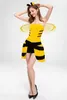 Косплей Дамы Косплей Костюм 2020 Хэллоуин Взрослый Новый Игровое Платье Косплей Костюм животных Желтый Пчела Костюма Униформа Y0903