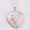 WOJIAER amour coeur gemme pierre colliers pendentif naturel Rose Quartz pierre breloques Style bohème femmes bijoux N3185