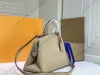Grand Palais tygväska Svart/beige fibrer läder dagliga väskor Handväska Plånbok Lyxiga designers handväskor