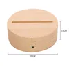 5Pcs 3D Wooden Lamp Base LED Table Night Light Bases For Acrylic Warm White Lamps Holder Lighting Accessories Assembled Based Bulk2746