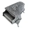 Gothic-Schmuckkästchen in Form eines Klaviers aus Metall, Vintage-Schmuckkästchen mit geprägtem Rosenmuster, Legierung, mit Samtfutter, Schatulle für Hochzeitsgeschenke