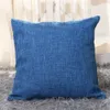 Housse de coussin carrée en coton et lin, taie d'oreiller en toile de jute, classique, décorative pour canapé, 40x40cm