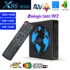 X98 MINI Android 11.0 TV Box Amlogic S905W2 4GB 64GB أو 32GB 4K Media Media Player 2.4G 5G يدعم WiFi BT AirPlay DLNA Miracast Set Top Box 2G 16G تأثير إضاءة فريد