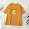 Carta Dinossauro impressão Doces Mulheres T-shirt O-pescoço de Manga Curta Loose Casual Cute Feminino Tshirts Verão Harajukutops Meninas 210518