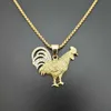 Pendants Necklace Hip Hop Bling Iced Out Gold Color Stainless Steel Cock Rooster Necklaces for Men Rapper Jewelry Accessories3983693