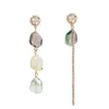 Dangle & Chandelier Korea Trendy Long Crystal Earrings Irregular Shape With Extra Chain Drop Jewelry For Women Party Gift