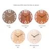 Horloges murales Horloge 3D en bois Design moderne Décoration de chambre d'enfant nordique Cuisine Art Montre creuse Décor à la maison 12 pouces RRA10699