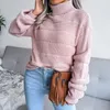 Women's Sweaters Sweater Elegant Winter Long Sleeve Turtleneck Tops Pullover 2022 Female Solid White Pink Blue Knitted Pullovers