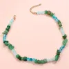 Chokers bohemia yeşil ezilmiş taş kolye kadınlar için düzensiz boncuklar moda mücevher hediyesi