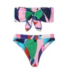 Damskie stroje kąpielowe Kobiety Summer Swimsuits Dwuczęściowy zestaw Brazylijski bikini Bandeau Maillot de Bain seksowna wyściełana talia