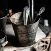Vintage inglês ferro forjado potes de flor portátil velhos antigos país francês flower flower food food pogal adereços home decor 210615