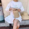 Kawaii Puff Sleeeve Mini Klänningar För Kvinnor Japansk Söt Ladies Vit Klänning Sommar Casual Loose Vestido de Mujer 210514