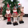 Decoratieve objecten beeldjes 2021 jaar Kerstpop Mooie vorm Ingebouwde katoenen intrekbare Santa Claus Snowman Rendier voor Indoor Dec